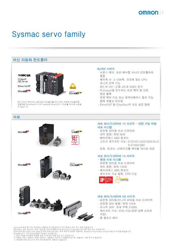 R88A 시리즈 -1 / OMRON KOREA 정식 출하품 / AC 서보 모터 시스템 1S 시리즈 - 한성제어기(주)